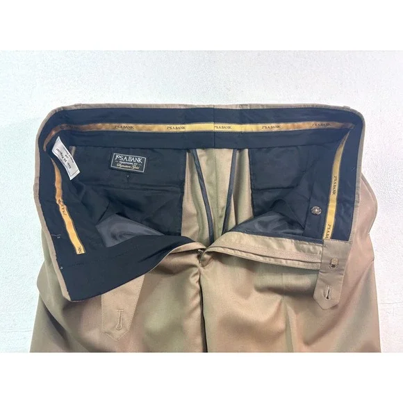 NEW brown Jos A Bank 36R 36 signature gold suit dress pants trousers 100% Wool
